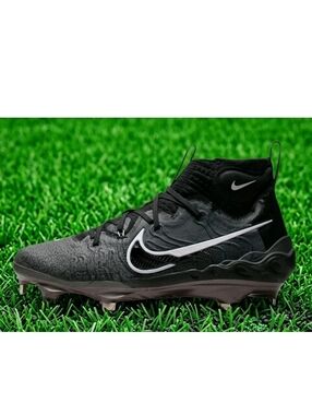 $150 Nike Alpha Huarache NXT Black Dark Smoke Grey Baseball Cleats
